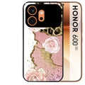 Coque noire taperso pour Honor 600 et 600 PRO avec motif marbre fleur leopard protection antichoc personnalisée
