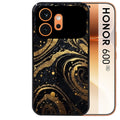 Coque noire taperso pour Honor 600 et 600 PRO avec motif marbre noir protection antichoc personnalisée