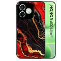 Coque noire pour Honor 600 LITE avec motif marbre rouge protection antichoc personnalisée