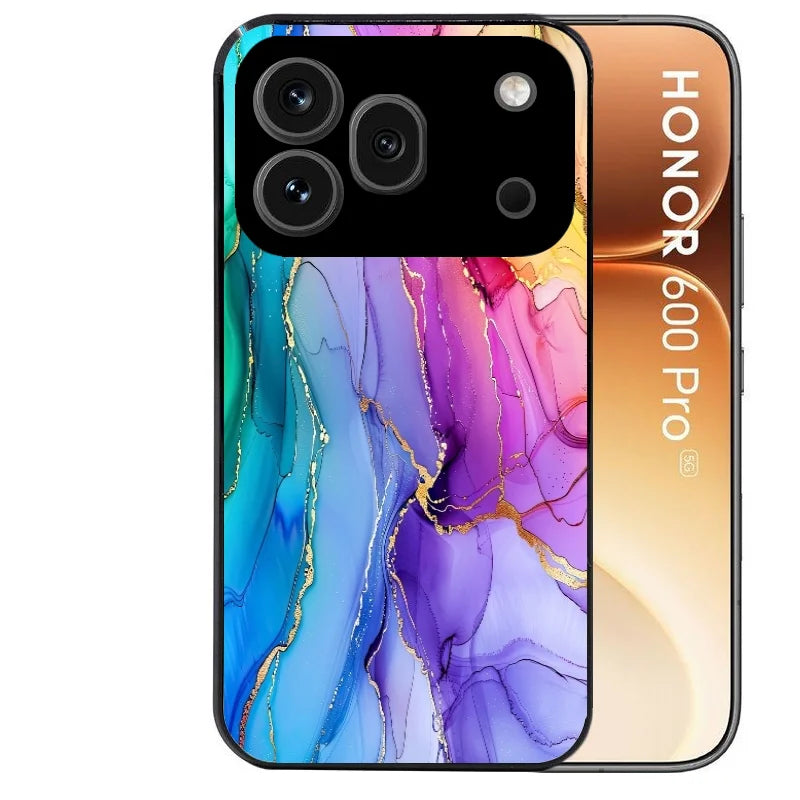 Coque noire taperso pour Honor 600 et 600 PRO avec motif marbre tie dye protection antichoc personnalisée