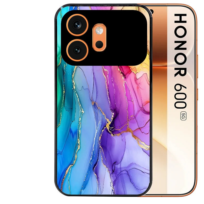 Coque noire taperso pour Honor 600 et 600 PRO avec motif marbre tie dye protection antichoc personnalisée