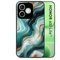 Coque noire pour Honor 600 LITE avec motif marbre vert protection antichoc personnalisée
