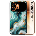 Coque noire taperso pour Honor 600 et 600 PRO avec motif marbre vert protection antichoc personnalisée