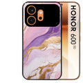 Coque noire taperso pour Honor 600 et 600 PRO avec motif marbre violet protection antichoc personnalisée