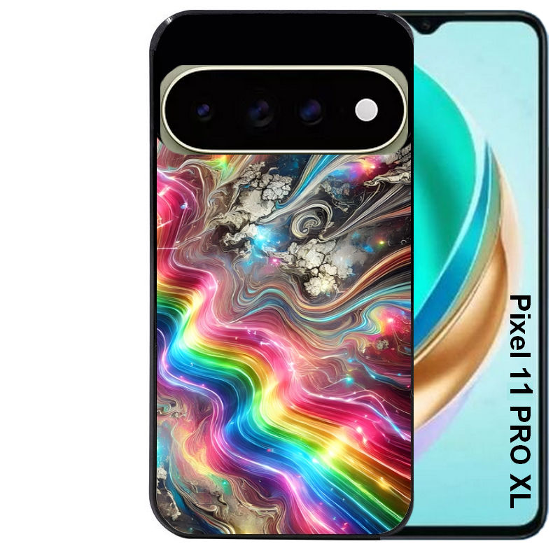 Coque pour Pixel 10 / 11 / PRO / XL marbre arc en ciel