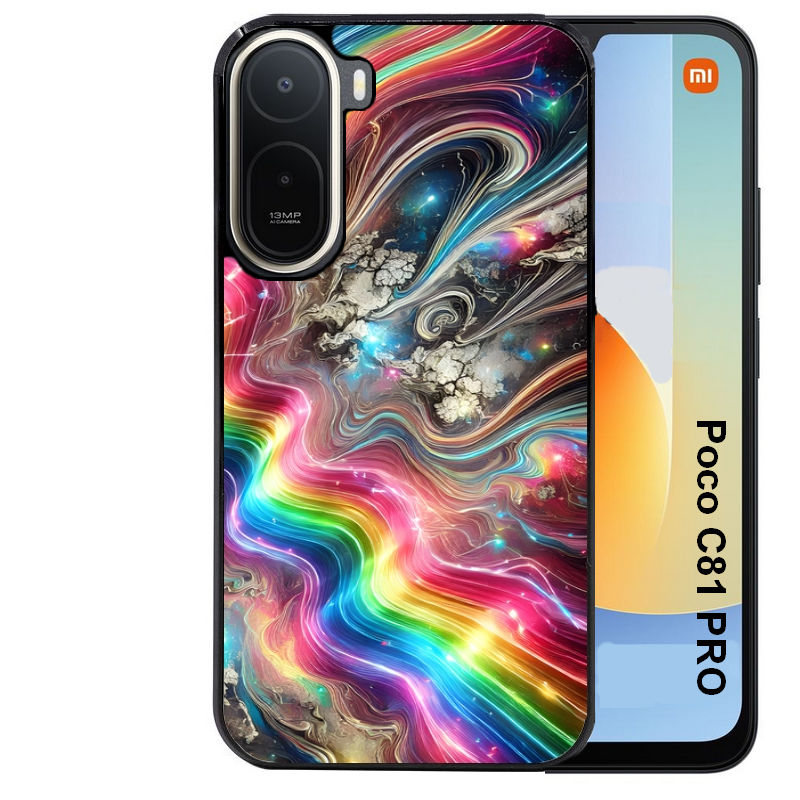Coque pour POCO C81 PRO marbre arc en ciel