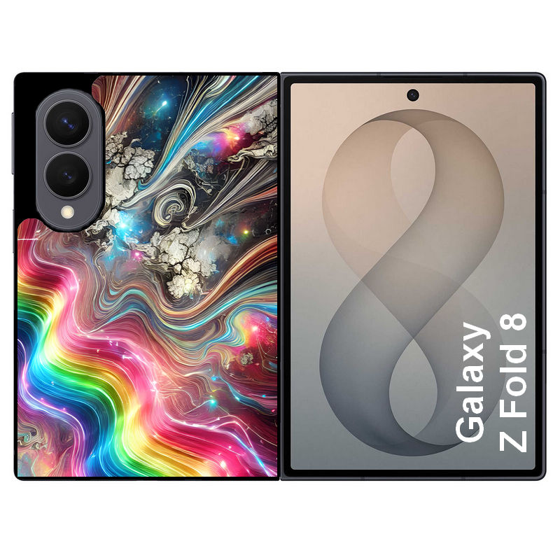 Coque pour Z FOLD 8 marbre arc en ciel