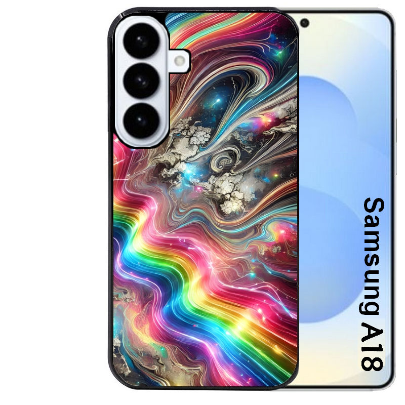 Coque pour Galaxy A08 A18 A28 A38 A58 marbre arc en ciel