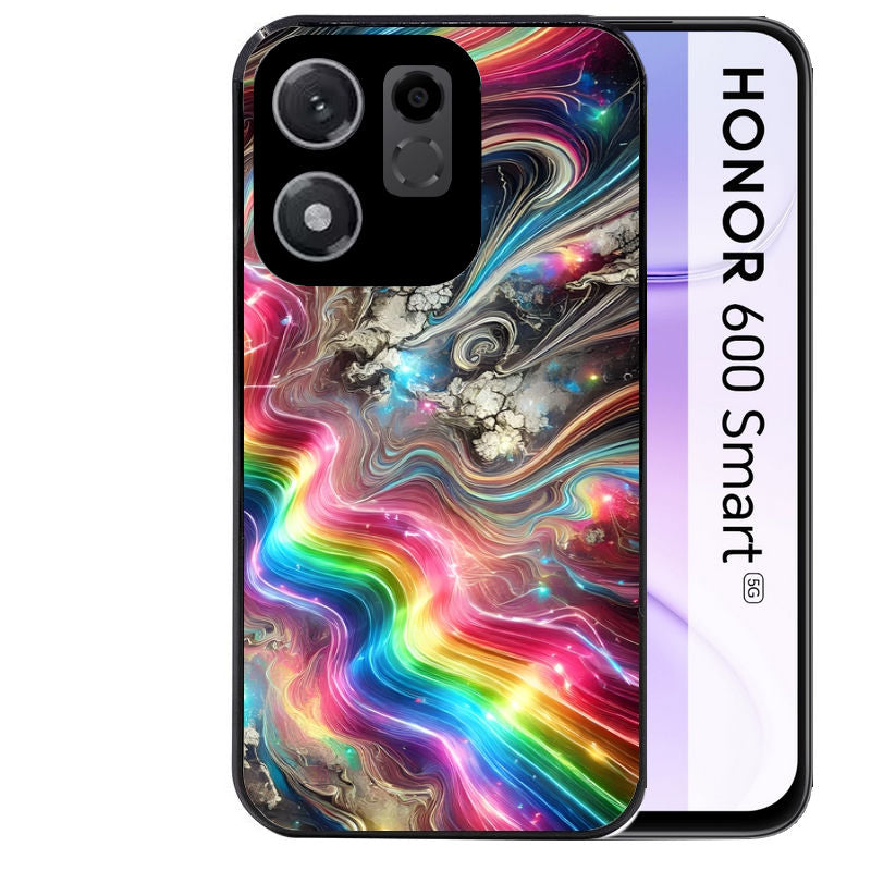Coque pour Honor 600 SMART marbre arc en ciel
