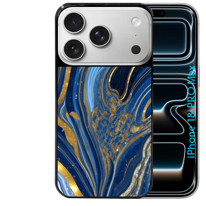 Coque pour Iphone 18 / PRO / PRO MAX / 18E marbre bleu agathe