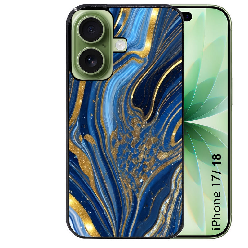 Coque pour Iphone 18 / PRO / PRO MAX / 18E marbre bleu agathe