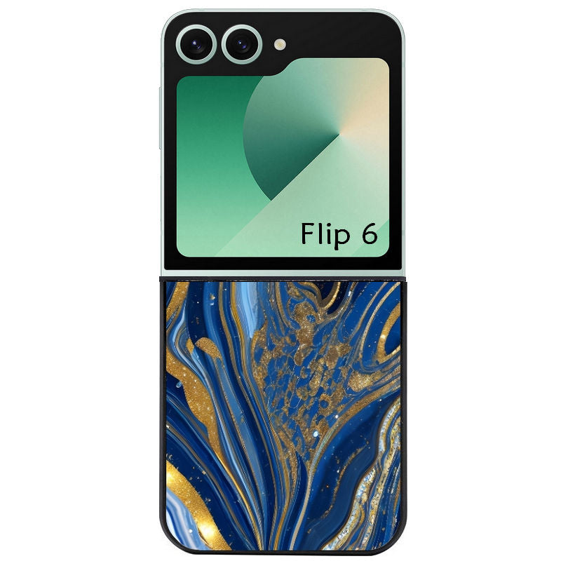 Coque pour Z FLIP 6 7 8 marbre bleu agathe
