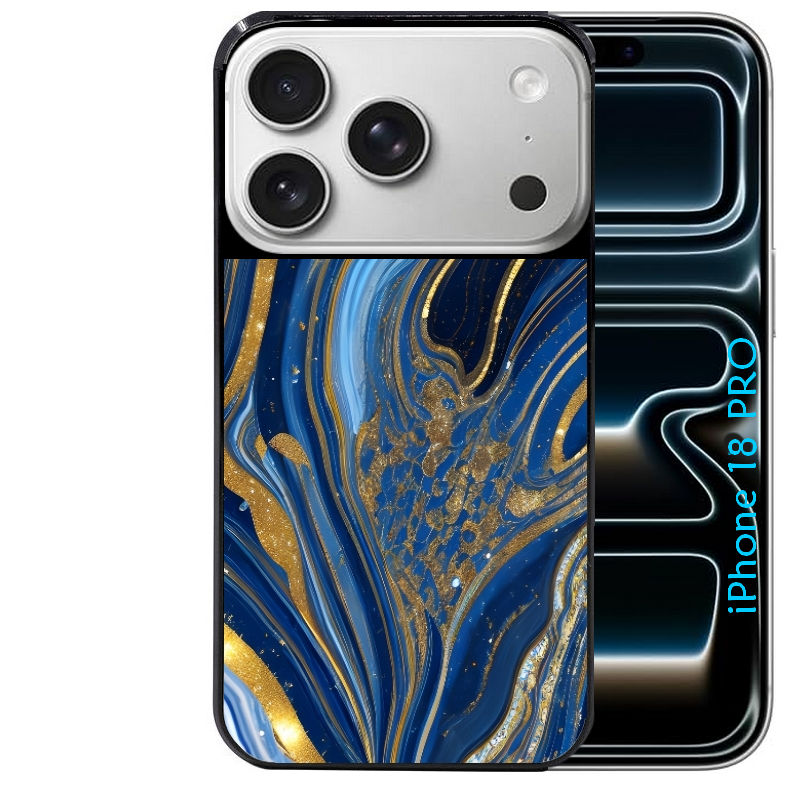 Coque pour Iphone 18 / PRO / PRO MAX / 18E marbre bleu agathe
