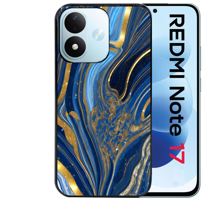 Coque pour Redmi Note 17 et PRO 4G 5G Max marbre bleu agathe