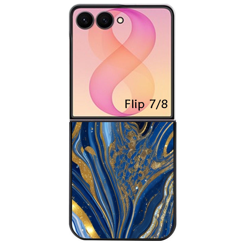 Coque pour Z FLIP 6 7 8 marbre bleu agathe