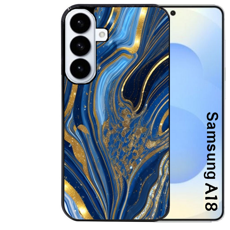 Coque pour Galaxy A08 A18 A28 A38 A58 marbre bleu agathe