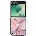 Coque pour Z FLIP 6 7 8 marbre fleur cerisier