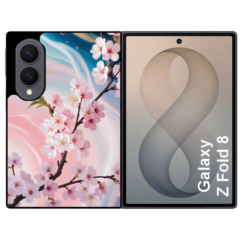 Coque pour Z FOLD 8 marbre fleur cerisier