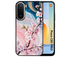Coque pour POCO C81 PRO marbre fleur cerisier