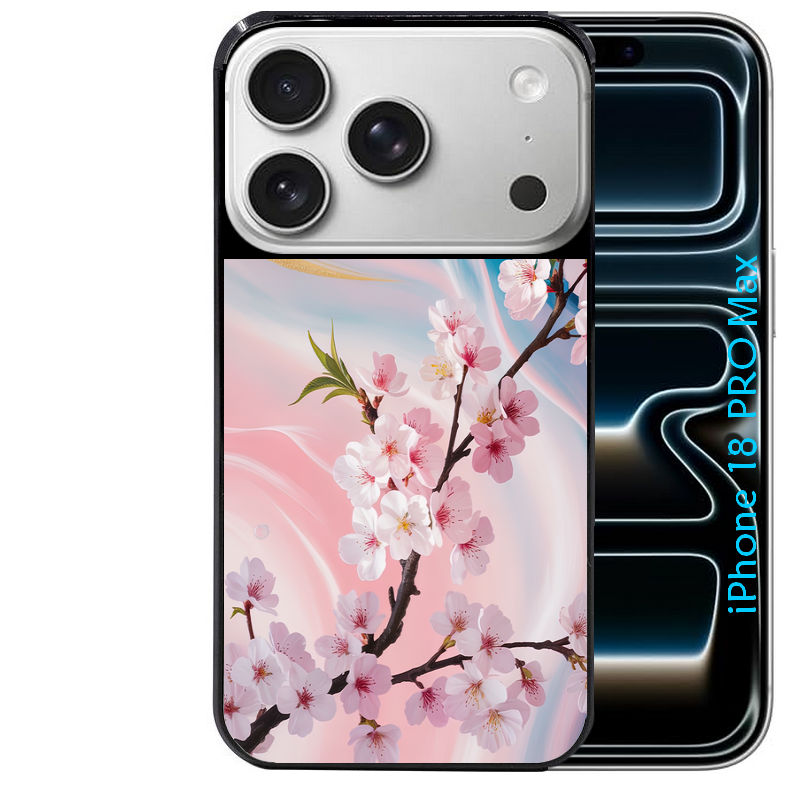 Coque pour Iphone 18 / PRO / PRO MAX / 18E marbre fleur cerisier