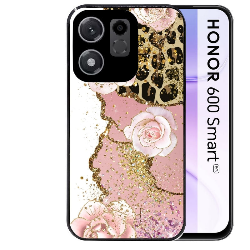 Coque pour Honor 600 SMART marbre fleur leopard