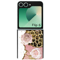 Coque pour Z FLIP 6 7 8 marbre fleur leopard