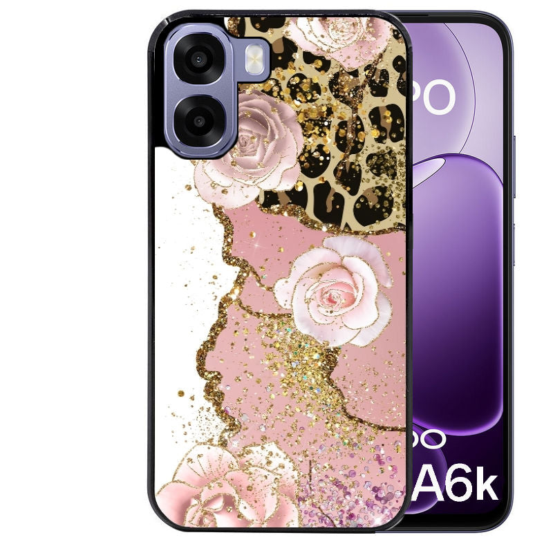 Coque pour Oppo A6 A6 A6K marbre fleur leopard