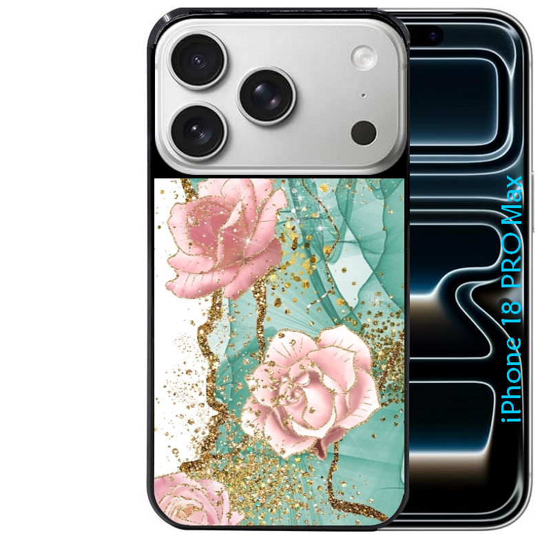 Coque pour Iphone 18 / PRO / PRO MAX / 18E marbre fleur turquoise