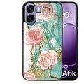 Coque pour Oppo A6 A6 A6K marbre fleur turquoise