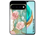 Coque pour Pixel 10 / 11 / PRO / XL marbre fleur turquoise