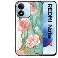 Coque pour Redmi Note 17 et PRO 4G 5G Max marbre fleur turquoise