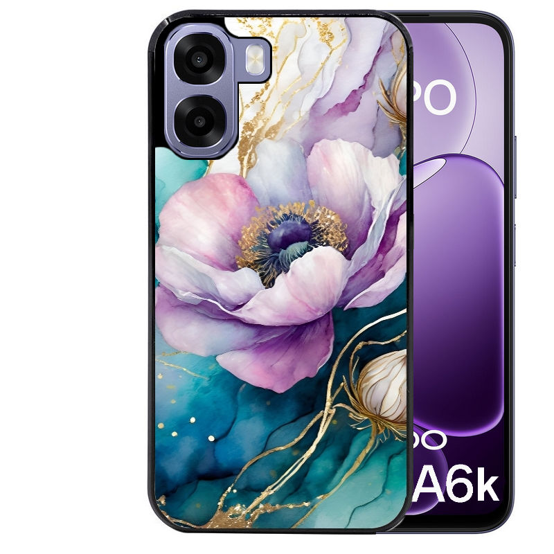 Coque pour Oppo A6 A6 A6K marbre fleur