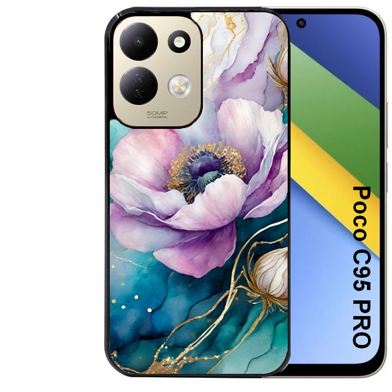 Coque pour POCO C95 PRO marbre fleur