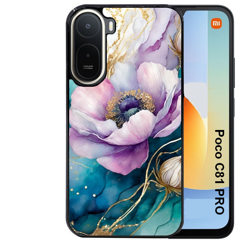 Coque pour POCO C81 PRO marbre fleur