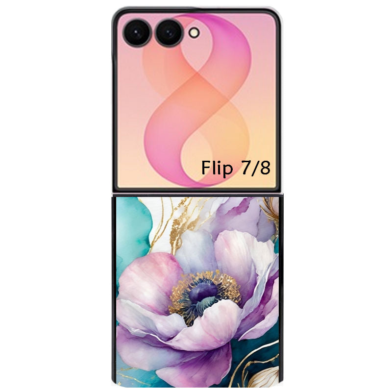 Coque pour Z FLIP 6 7 8 marbre fleur