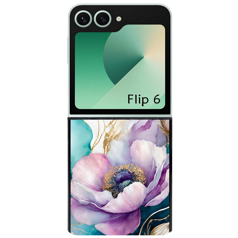 Coque pour Z FLIP 6 7 8 marbre fleur