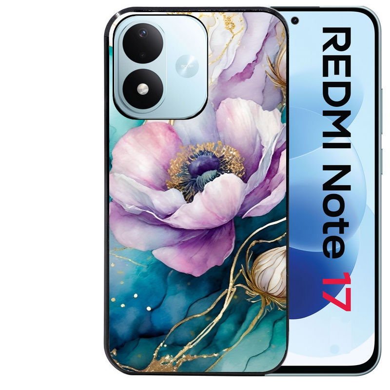 Coque pour Redmi Note 17 et PRO 4G 5G Max marbre fleur