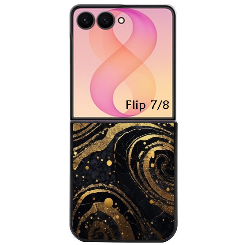 Coque pour Z FLIP 6 7 8 marbre noir