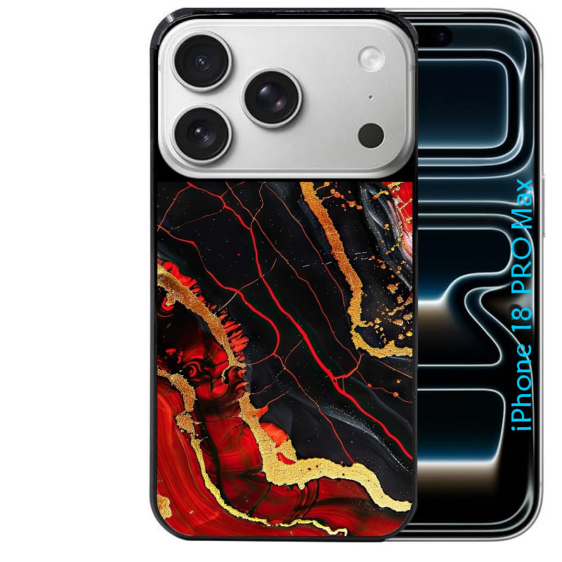 Coque pour Iphone 18 / PRO / PRO MAX / 18E marbre rouge