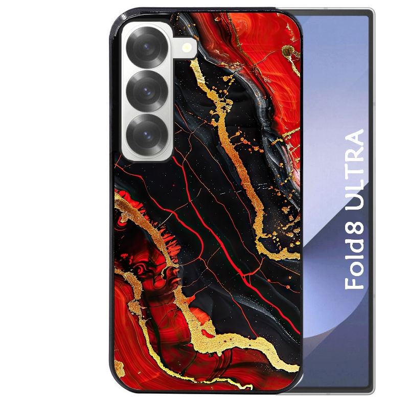Coque pour Z Fold 8 / ULTRA marbre rouge