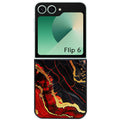 Coque pour Z FLIP 6 7 8 marbre rouge