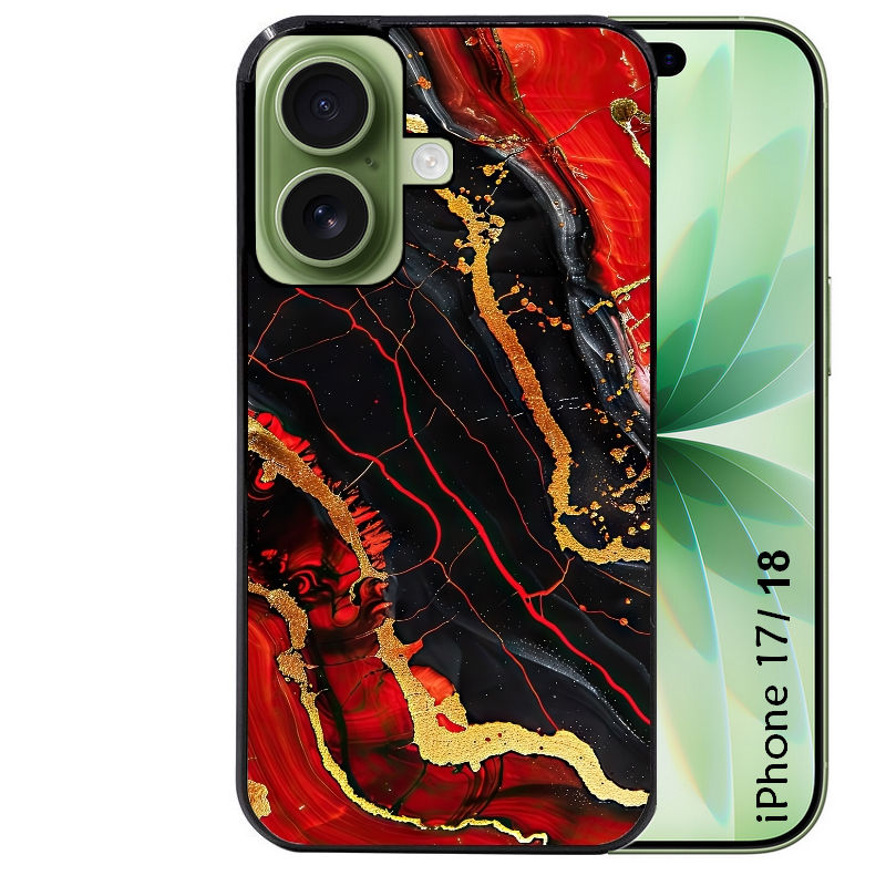 Coque pour Iphone 18 / PRO / PRO MAX / 18E marbre rouge