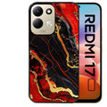 Coque pour Redmi 17 et 17C 4G 5G marbre rouge