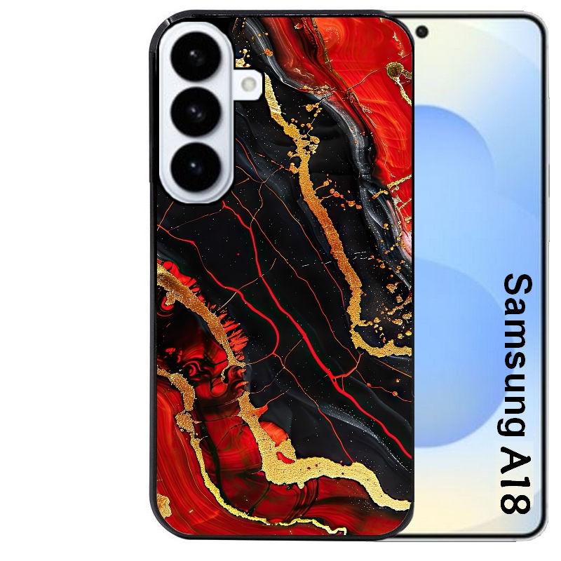 Coque pour Galaxy A08 A18 A28 A38 A58 marbre rouge