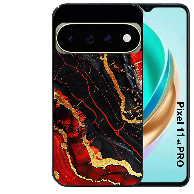 Coque pour Pixel 10 / 11 / PRO / XL marbre rouge