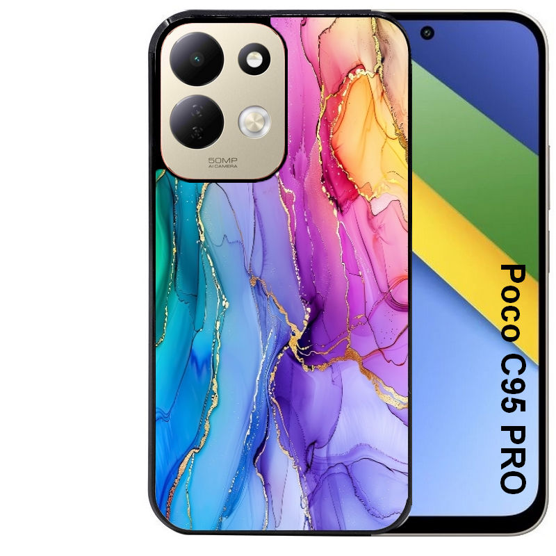 Coque pour POCO C95 PRO marbre tie dye