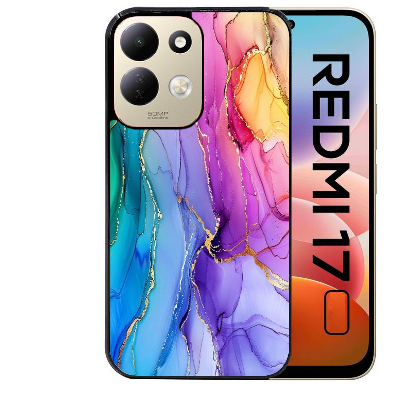 Coque pour Redmi 17 et 17C 4G 5G marbre tie dye