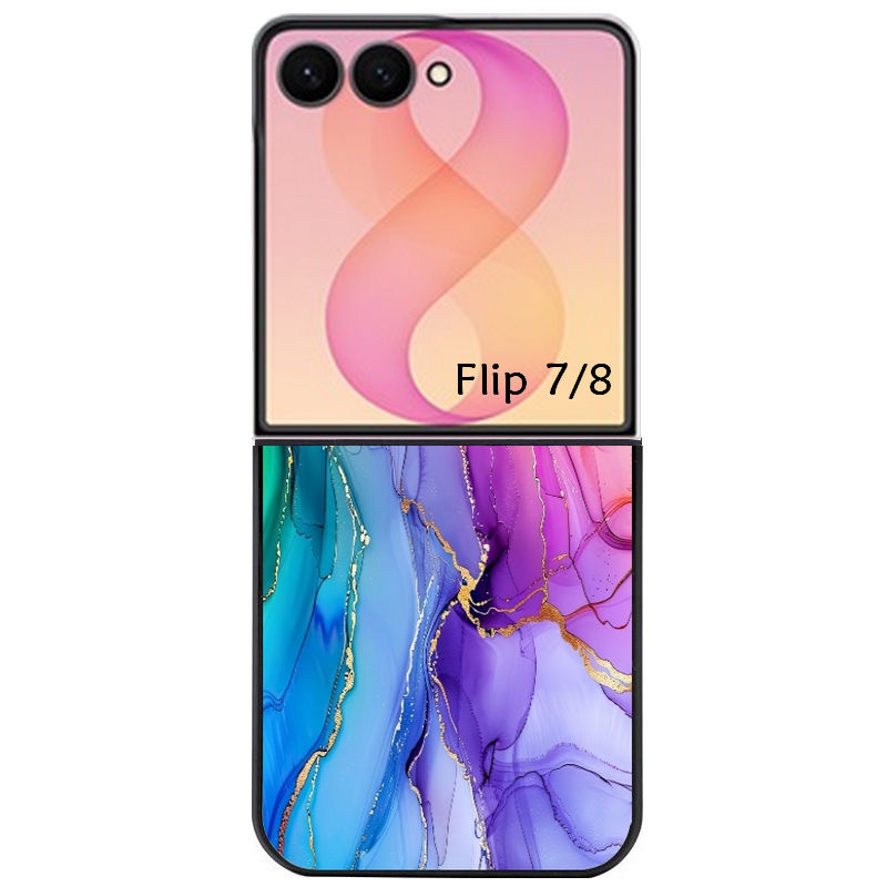 Coque pour Z FLIP 6 7 8 marbre tie dye