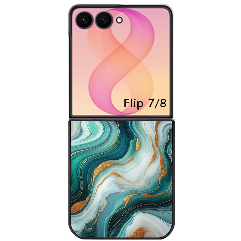 Coque pour Z FLIP 6 7 8 marbre vert