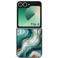 Coque pour Z FLIP 6 7 8 marbre vert